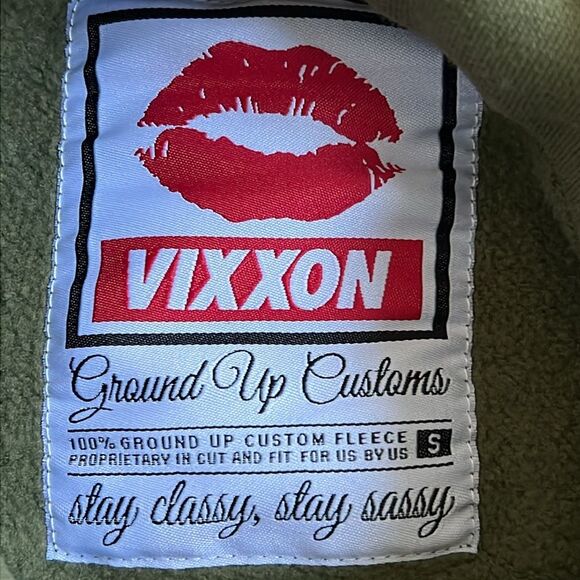 Vixxon by Dixxon Size Small Women's Hoodie Sweatshirt Classy Sassy Savage Green - Picture 3 of 7